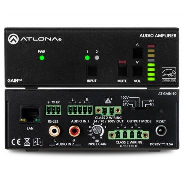 Atlona AT-GAIN-60 Stereo / Mono Power Amplifier – 60 Watts
