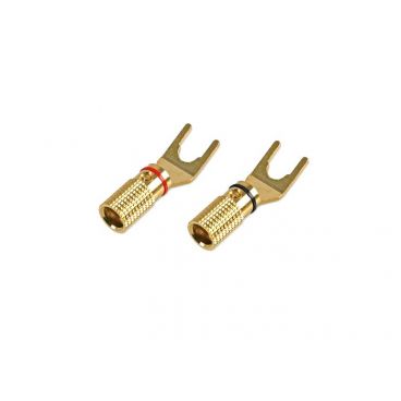FSUK High Quality GD-SPADE-HQ Gold Plated Spade Plugs - 4 Pack