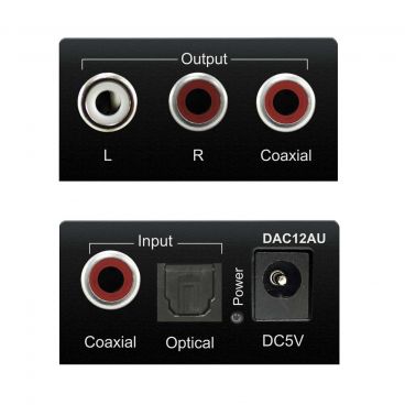 Blustream DAC11AU Digital to Analogue Converter - Front & Back