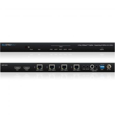 Blustream HSP14CS 4-Way HDBaseT™ CSC Splitter - 70m (4K 60Hz 4:4:4 up to 40m), Audio Breakout, EDID Management and HDMI Loop Out