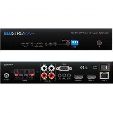 Blustream RX70AMP - HDBaseT Receiver - Front & Back