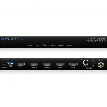 Blustream SP14AB-V2 4-Way 4K HDMI 2.0 HDCP 2.2 Splitter with Audio Breakout and EDID Management 